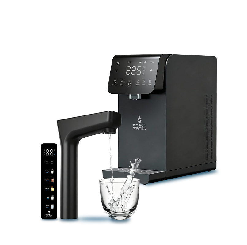 Intact Water purifier dispensing filtered water into a glass