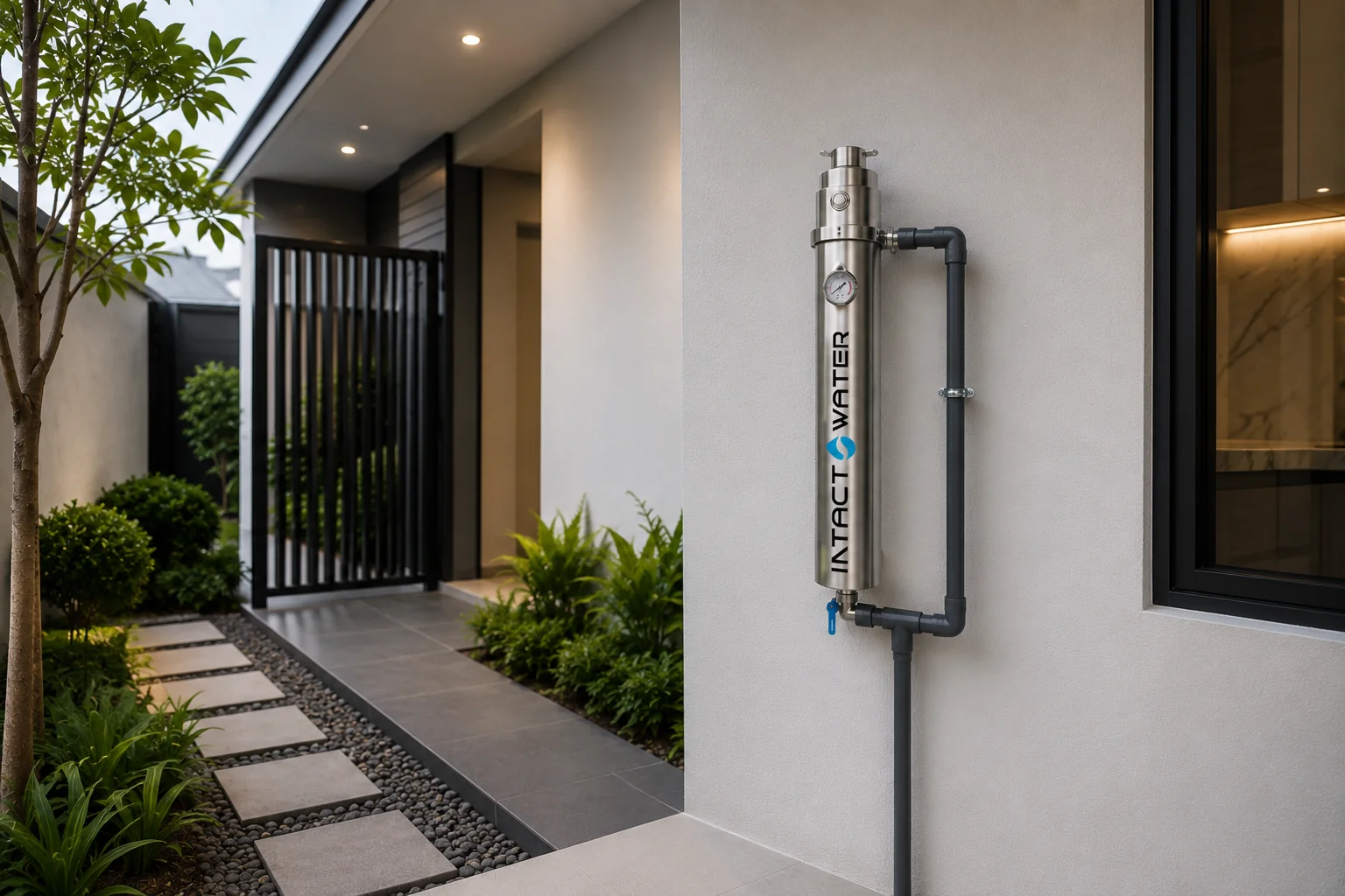 Intact Water outdoor water filter installed at a home in Melaka