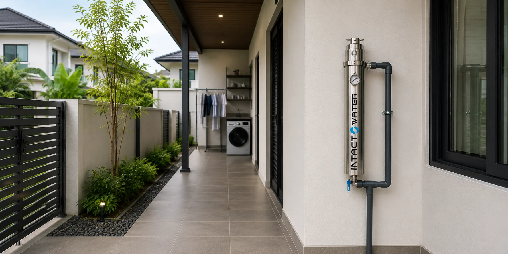 Intact Water outdoor water filter installed at a home in Seremban